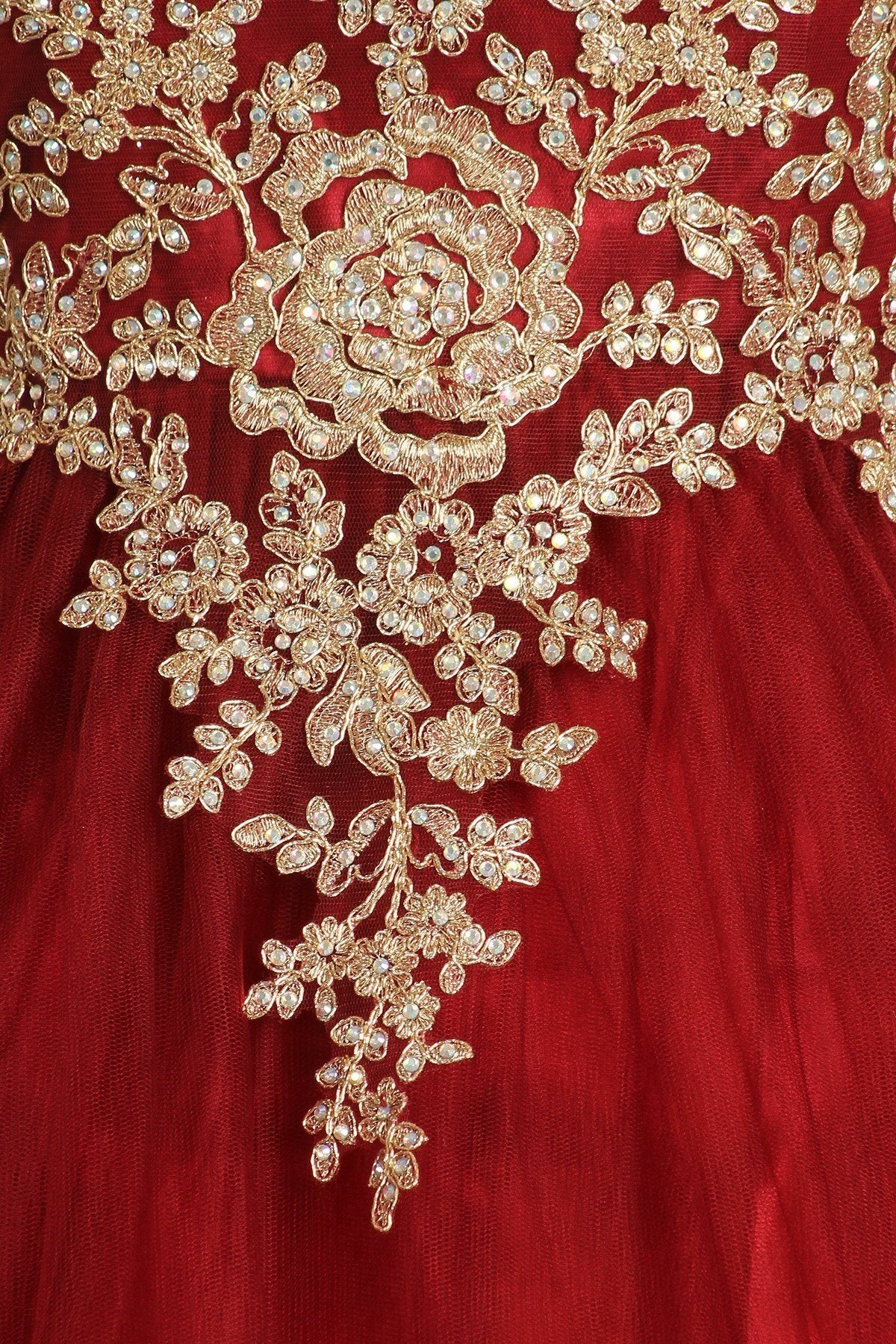 Lace Applique Sleeveless Ball Gown by Cinderella Couture 5041