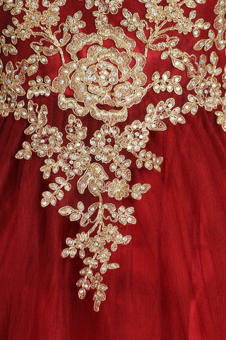 Ärmelloses Ballkleid mit Spitzenapplikation von Cinderella Couture 5041