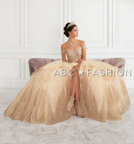 Vestido de quinceanera com aplicações de renda e decote em coração da House of Wu 26945