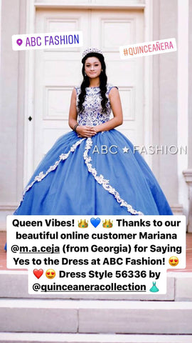 Quinceanera-Kleid mit Spitzenapplikationen von Fiesta Gowns 56336