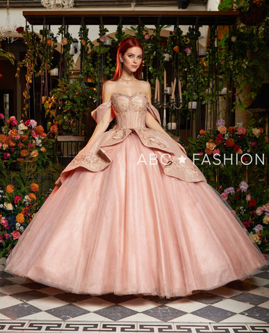 Quinceanera-Kleid mit Spitzenmieder und Korsett von Ragazza EV07-607