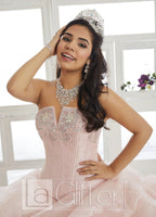 Lace Bodice Strapless Dress by House of Wu LA Glitter 24014