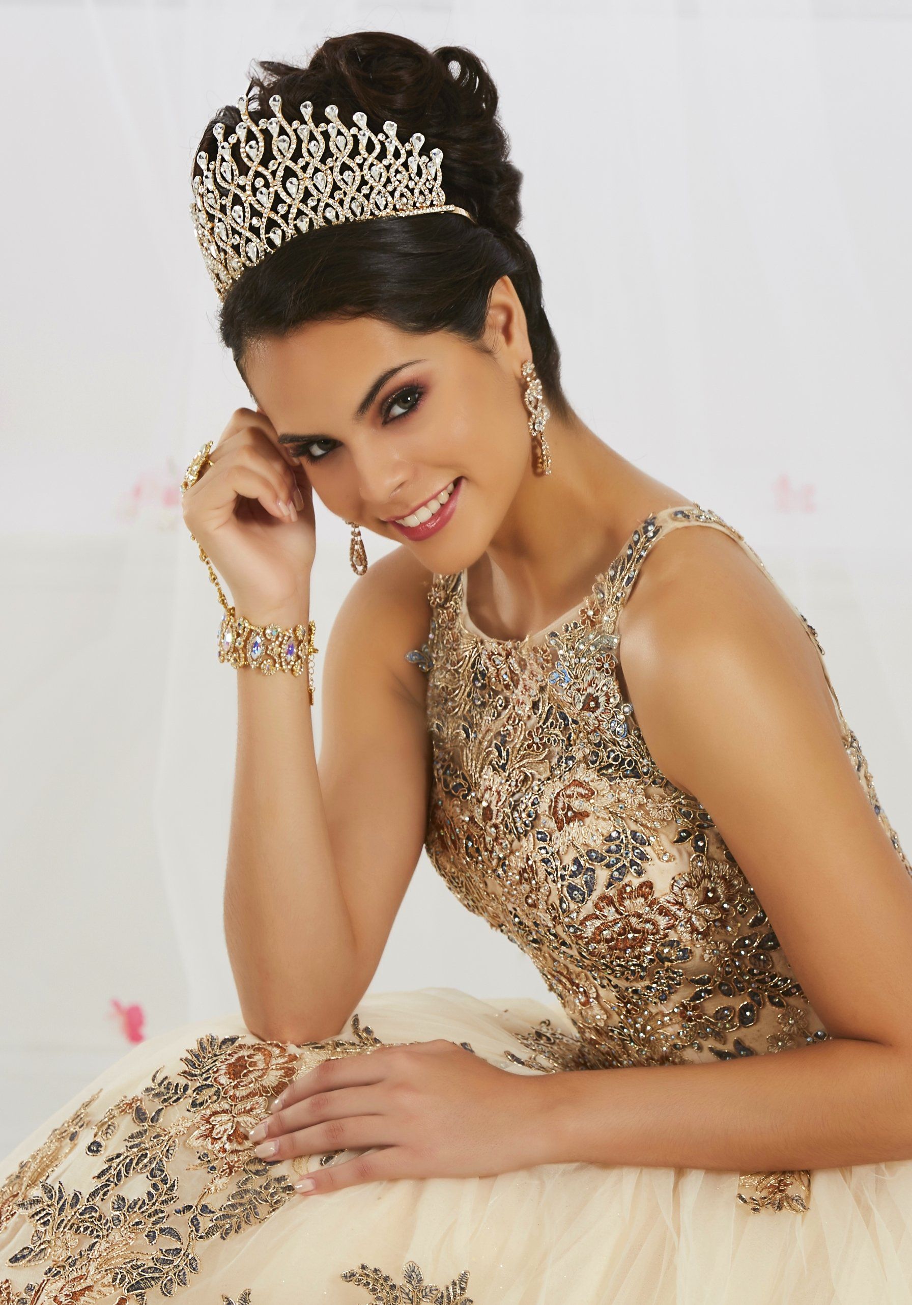 Lace Embroidered Illusion Quinceanera Dress by House of Wu 26912