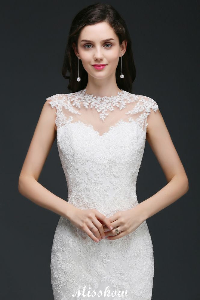 Spitzen Meerjungfrau Schmuck Elegantes Brautkleid