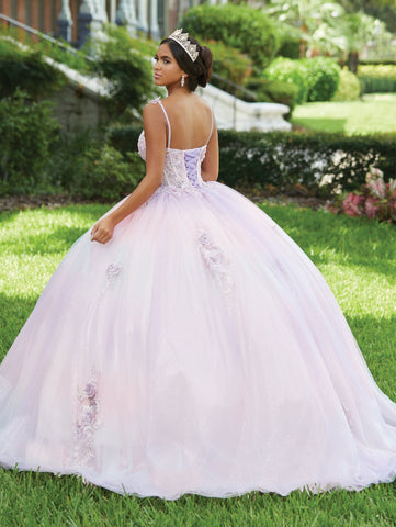 Quinceanera-Kleid mit transparentem Spitzenkorsett von Fiesta Gowns 56469