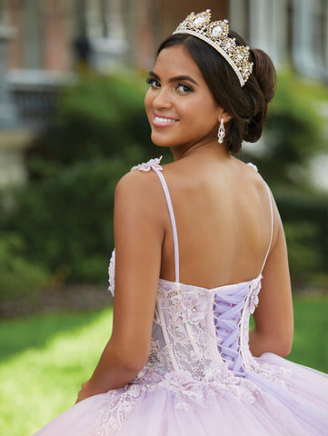Quinceanera-Kleid mit transparentem Spitzenkorsett von Fiesta Gowns 56469