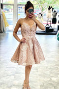 Robe courte de bal à lacets avec dos croisé pour le bal de fin d'année PD422