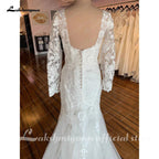 Lakshmigow Long Sleeves Lace Mermaid Wedding Dress 2025 Trouwjurken Vintage Sweetheart Boho Wedding Gowns Vestidos de Nova