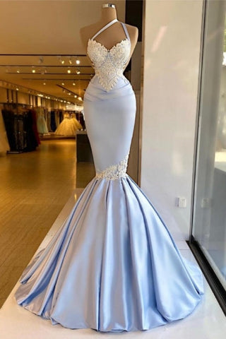 Lavendel Lange Ärmel Sexy Spitze Meerjungfrau Ballkleider