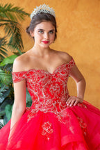 Layered Off Shoulder Quinceanera Dress by Calla KY018383