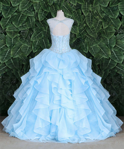 Ärmelloses Quinceanera-Kleid mit mehreren Lagen von Calla KY79288