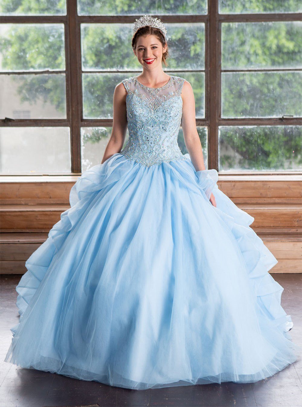 Layered Sleeveless Quinceanera Dress by Calla KY79288
