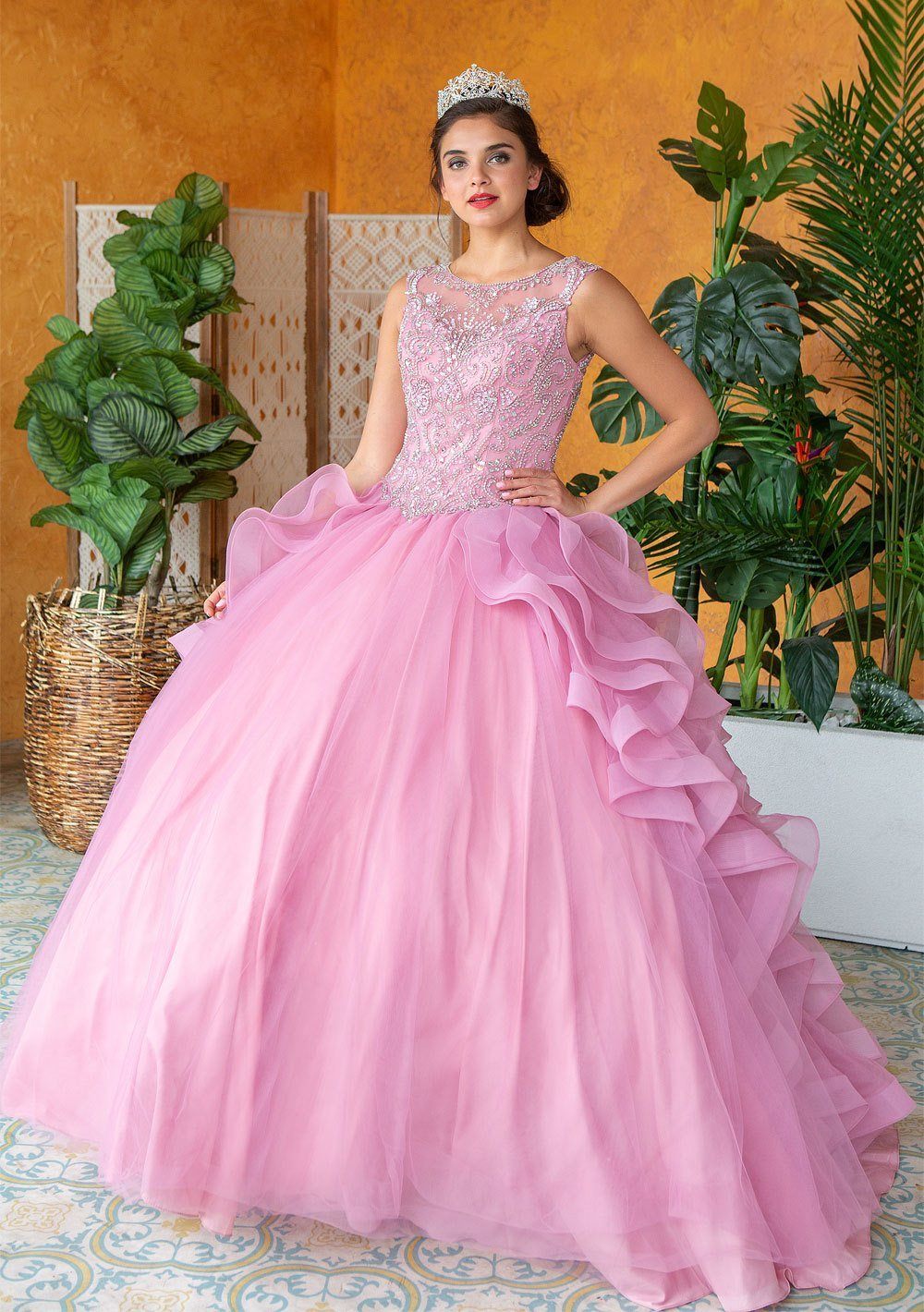 Layered Sleeveless Quinceanera Dress by Calla KY79288