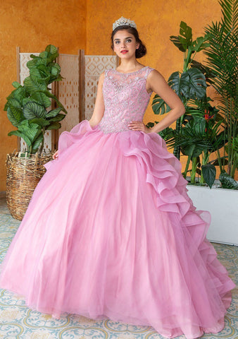 Ärmelloses Quinceanera-Kleid mit mehreren Lagen von Calla KY79288