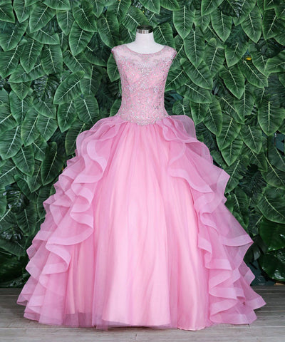 Ärmelloses Quinceanera-Kleid mit mehreren Lagen von Calla KY79288