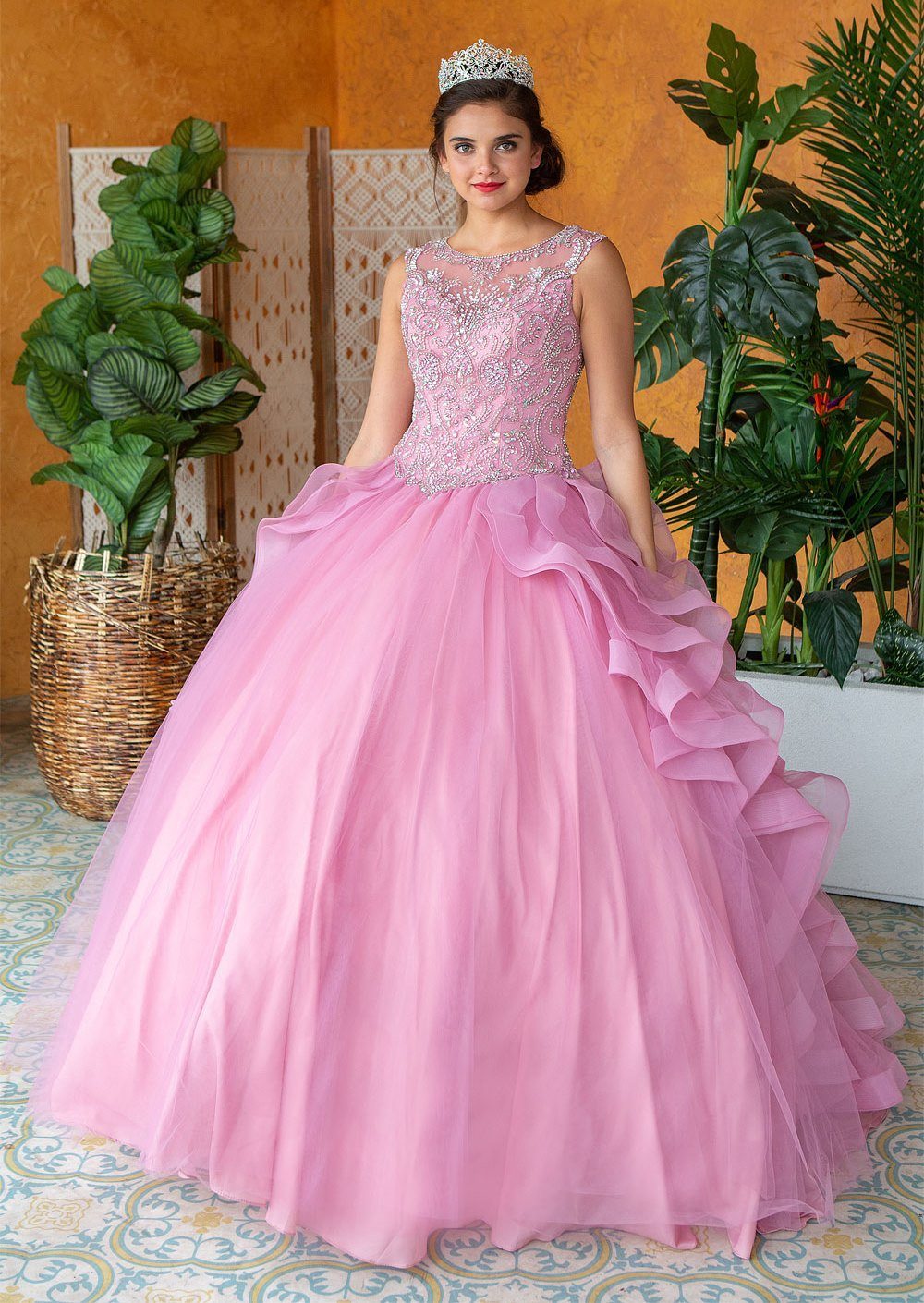 Layered Sleeveless Quinceanera Dress by Calla KY79288