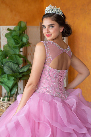 Ärmelloses Quinceanera-Kleid mit mehreren Lagen von Calla KY79288