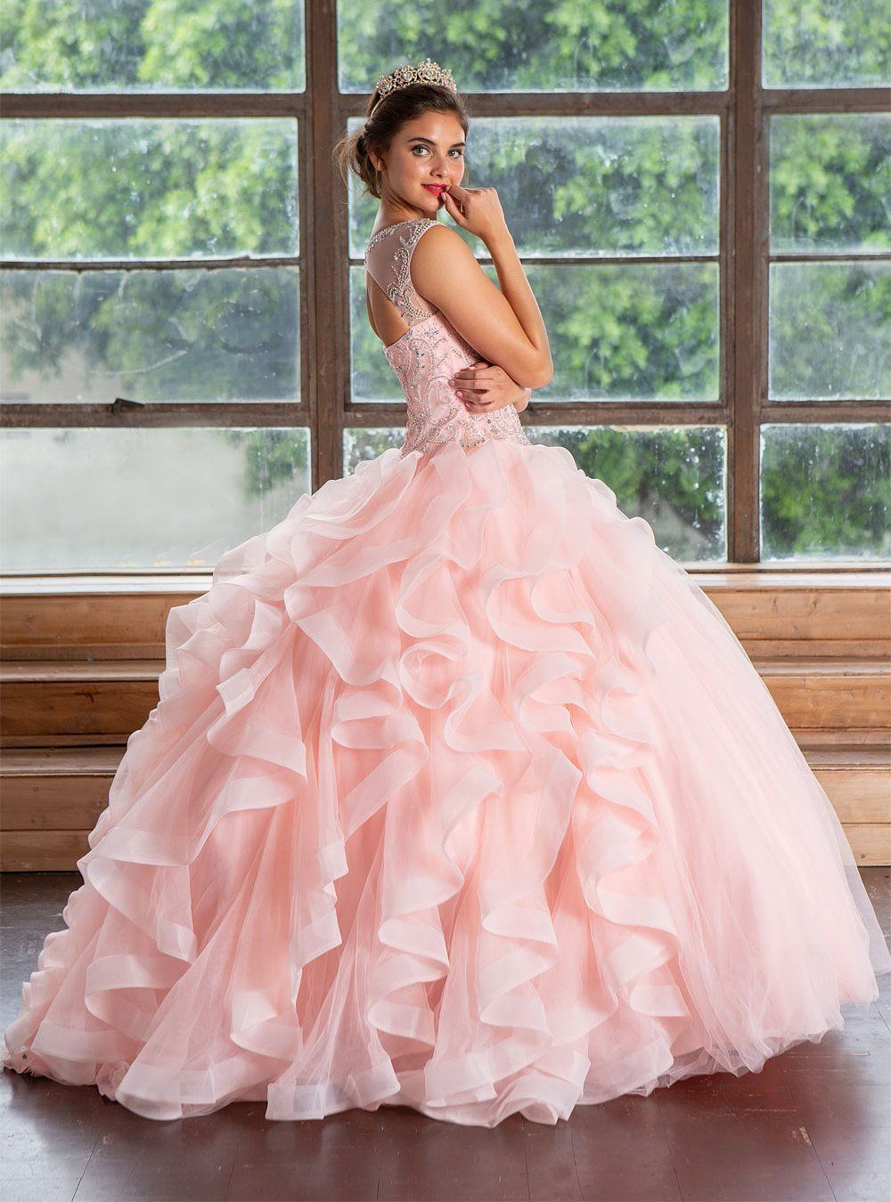 Layered Sleeveless Quinceanera Dress by Calla KY79288