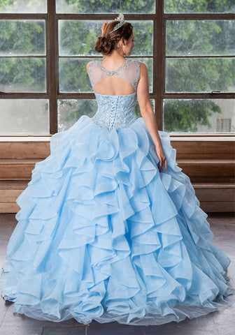Ärmelloses Quinceanera-Kleid mit mehreren Lagen von Calla KY79288