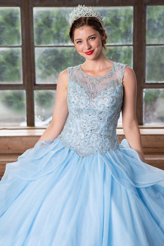 Ärmelloses Quinceanera-Kleid mit mehreren Lagen von Calla KY79288