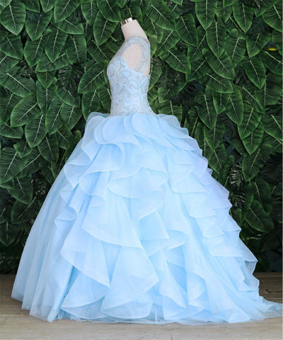 Ärmelloses Quinceanera-Kleid mit mehreren Lagen von Calla KY79288