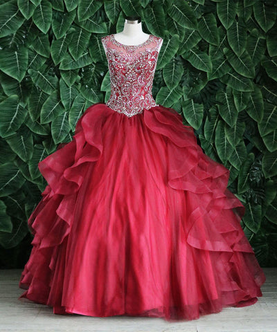 Ärmelloses Quinceanera-Kleid mit mehreren Lagen von Calla KY79288
