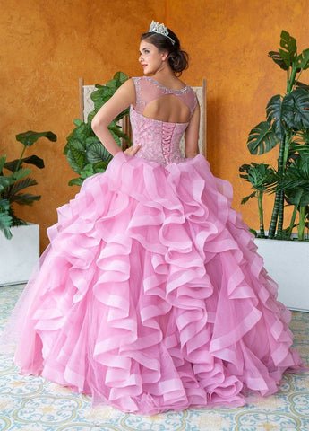 Ärmelloses Quinceanera-Kleid mit mehreren Lagen von Calla KY79288