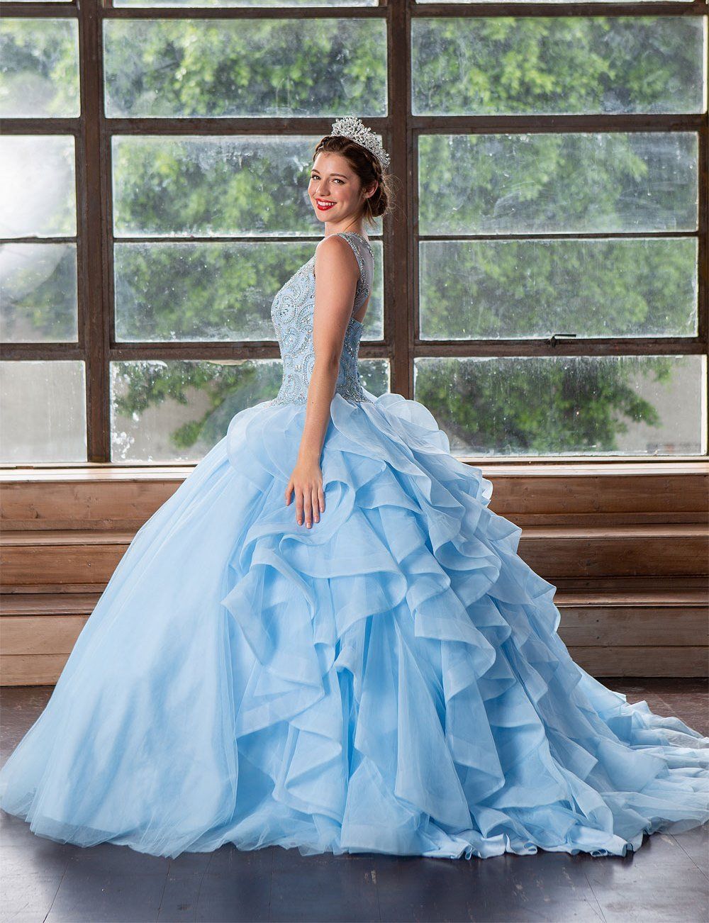 Layered Sleeveless Quinceanera Dress by Calla KY79288