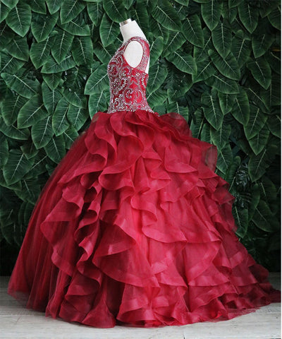 Ärmelloses Quinceanera-Kleid mit mehreren Lagen von Calla KY79288