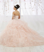 Mehrlagiges trägerloses Quinceanera-Kleid aus Tüll von House of Wu 26911