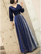 Vestido tubinho/coluna para mãe da noiva, festa de casamento, brilho e cintilante, pequeno, decote em V, comprimento até ao tornozelo, comprimento chá, cetim, lantejoulas, manga 3/4, meia manga com faixa/fita franzida