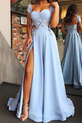 Robe de soirée bleu clair Robe de bal longue