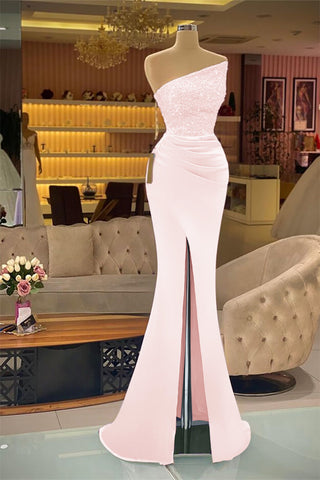 Dark Green Sleeveless Strapless Sequins Mermaid Prom Dress Long with Slit