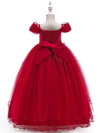 Long Ball Gown Tulle Sleeveless Off The Shoulder Wedding Party Flower Girl Dresses