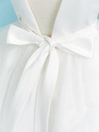 Long Flower Girl Dresses Ball Gown Crew Neck Lace Tulle Junior Bridesmaid Dress