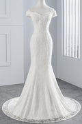 Langes Meerjungfrau-Spitzen-Trägerloses Schnürkleid Brautkleid