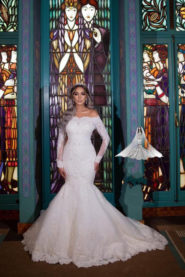 Langes Meerjungfrau-Trägerlos Brautkleid mit Abnehmbaren Ärmeln