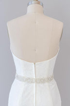 Langes Meerjungfrau-Trägerloses Tüll-Spitzen-Brautkleid