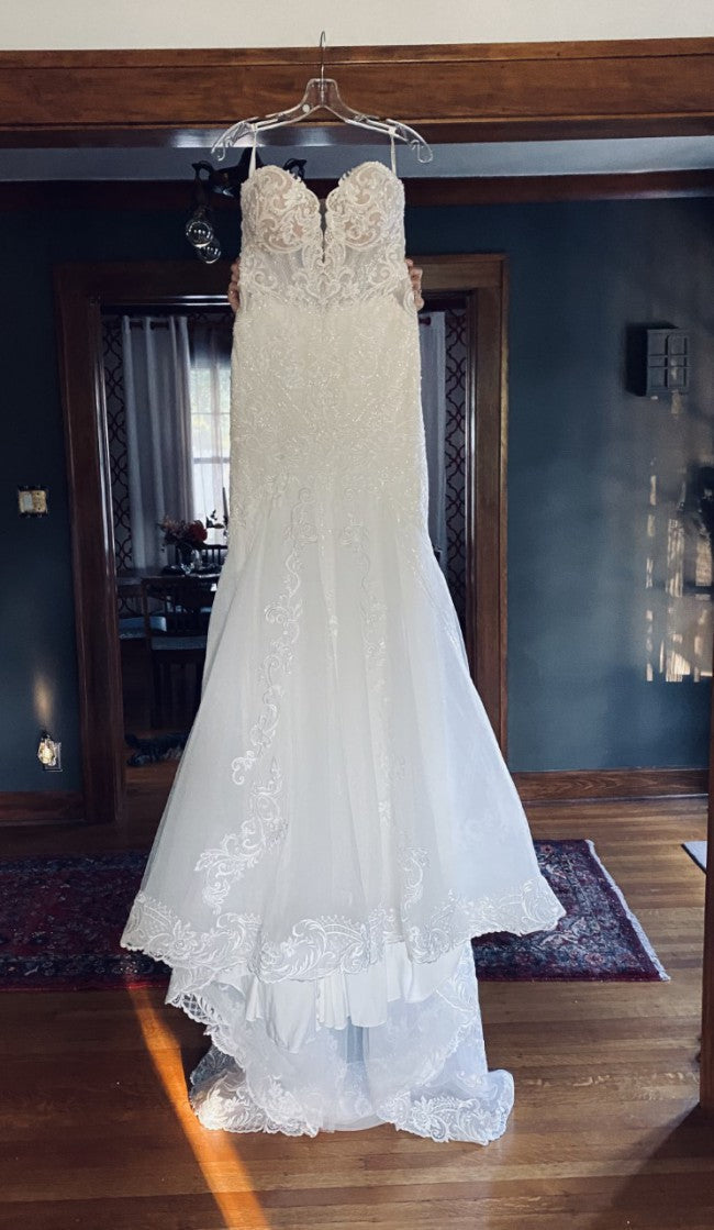 Langes Meerjungfrau-Sweetheart-Tüll-Kirchentrain-Hochzeitskleid