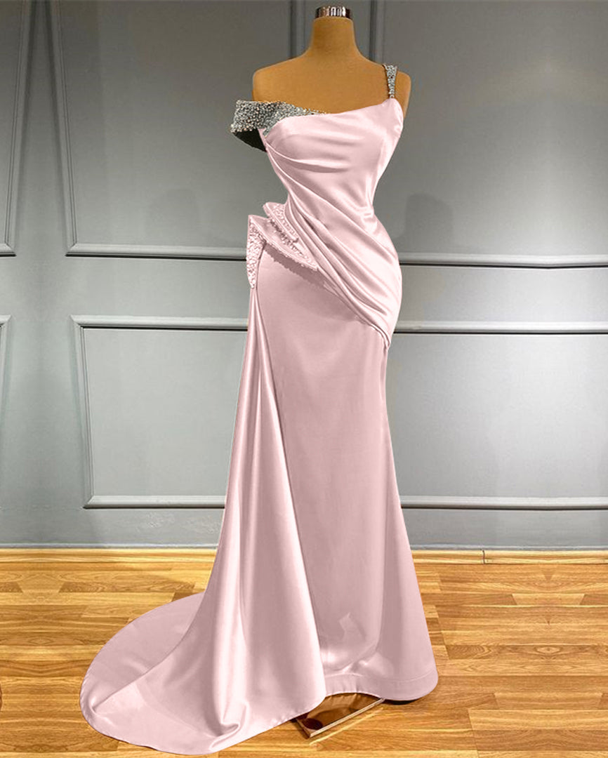 Burgundy Long Off the Shoulder Ruffles Mermaid Evening Dress with Beads