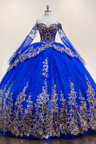 Langärmliges schulterfreies Ballkleid von Elizabeth K GL3184