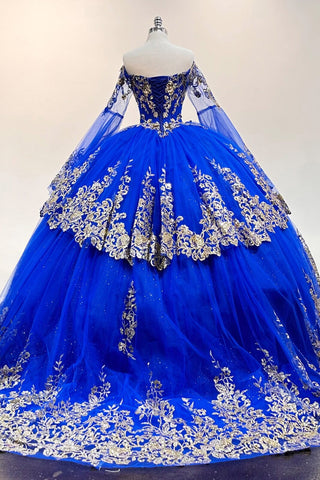 Langärmliges schulterfreies Ballkleid von Elizabeth K GL3184