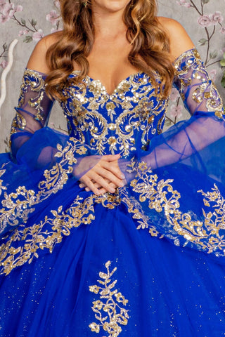 Langärmliges schulterfreies Ballkleid von Elizabeth K GL3184