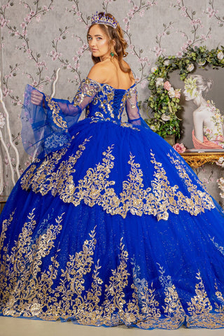 Langärmliges schulterfreies Ballkleid von Elizabeth K GL3184