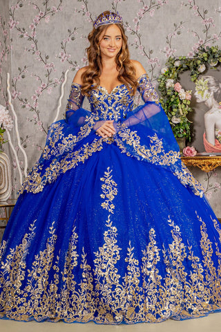 Langärmliges schulterfreies Ballkleid von Elizabeth K GL3184