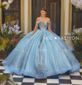 Langärmliges schulterfreies Quinceanera-Kleid von Ragazza EV52-652