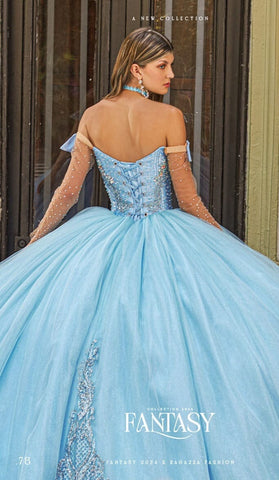 Langärmliges schulterfreies Quinceanera-Kleid von Ragazza EV52-652