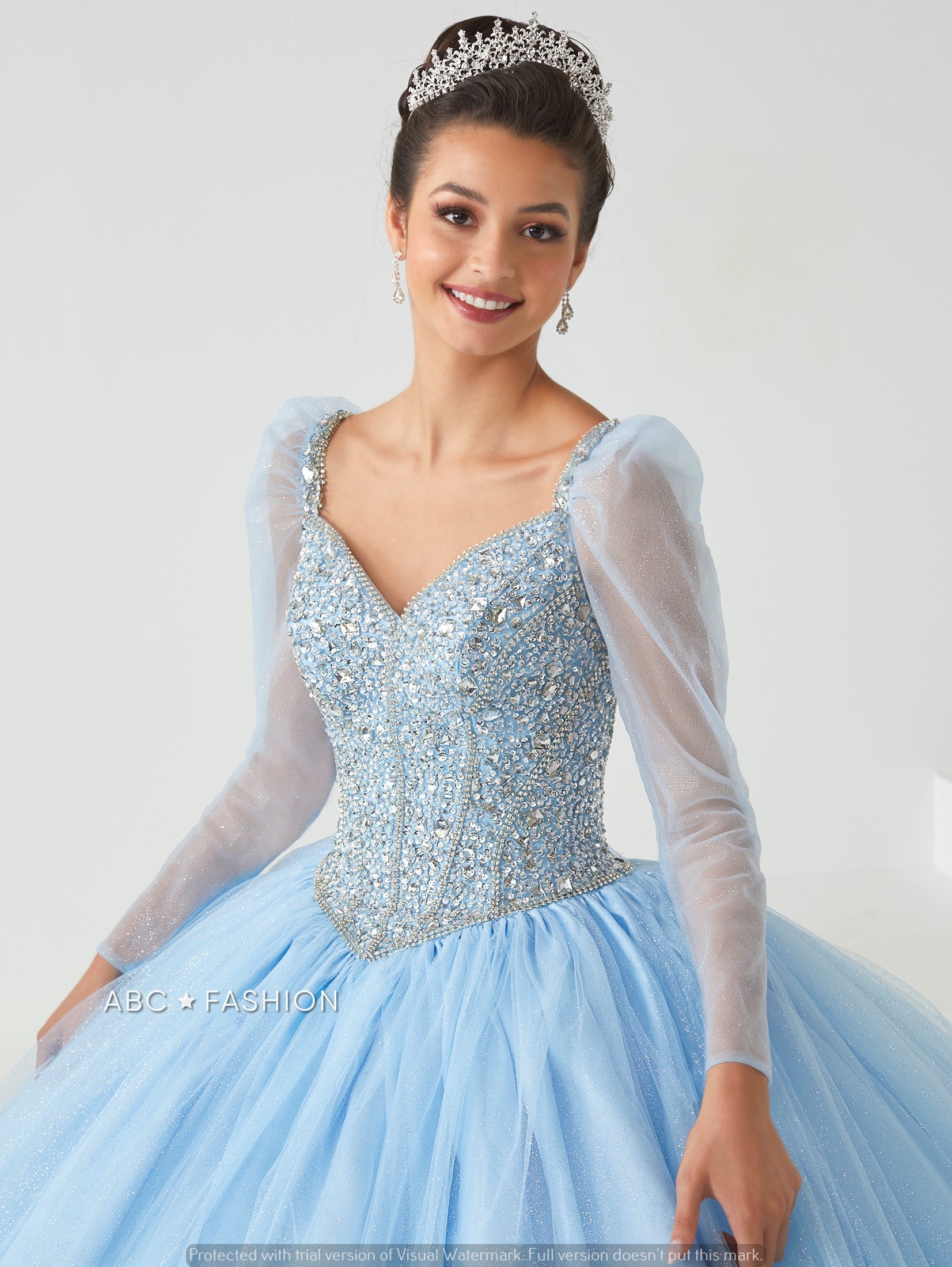 Long Sleeve Quinceanera Dress by Fiesta Gowns 56434