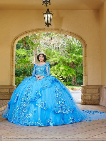 Langärmliges Quinceanera-Kleid von House of Wu 26082