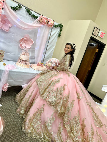 Langärmliges Quinceanera-Kleid von Ragazza DV56-556